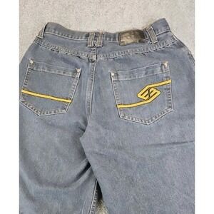 Enyce Sean Combs Shorts Mens 34 Denim Embroidered Jean Jorts Hip Hop Baggy 1429